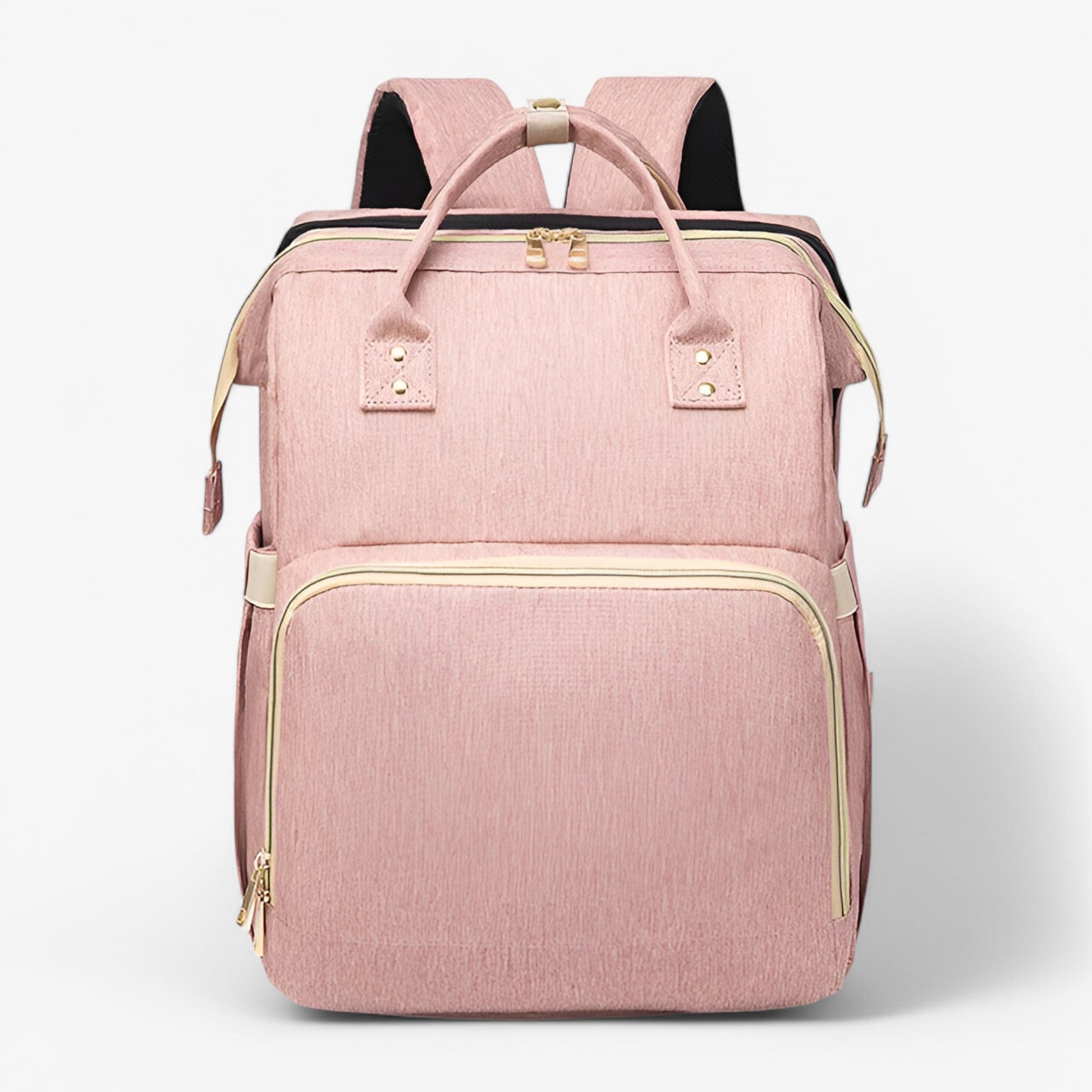 Multi-Functional Changing Bag with Pull-Out Baby Cot – Noëlle-Light pink - with ID card slot-The Livary