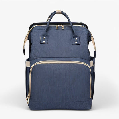 Multi-Functional Changing Bag with Pull-Out Baby Cot – Noëlle-Marine blue-The Livary
