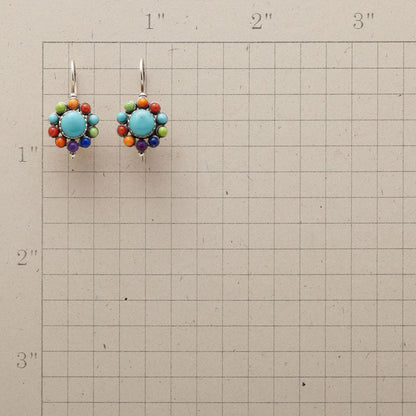 Multicoloured Round Turquoise Earrings - Naida-Nora Luxe