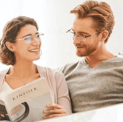 Multifocal Anti-Blue Light Reading Glasses - VisionPlus-Gold-'+1.00/40-44 YEARS/100°'-Nora Luxe