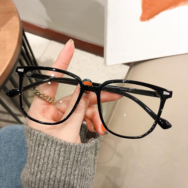 Myopic Diopter Glasses with Blue Light Protection - FocusFrame-Clear black-0 (Anti-Blue)-Nora Luxe