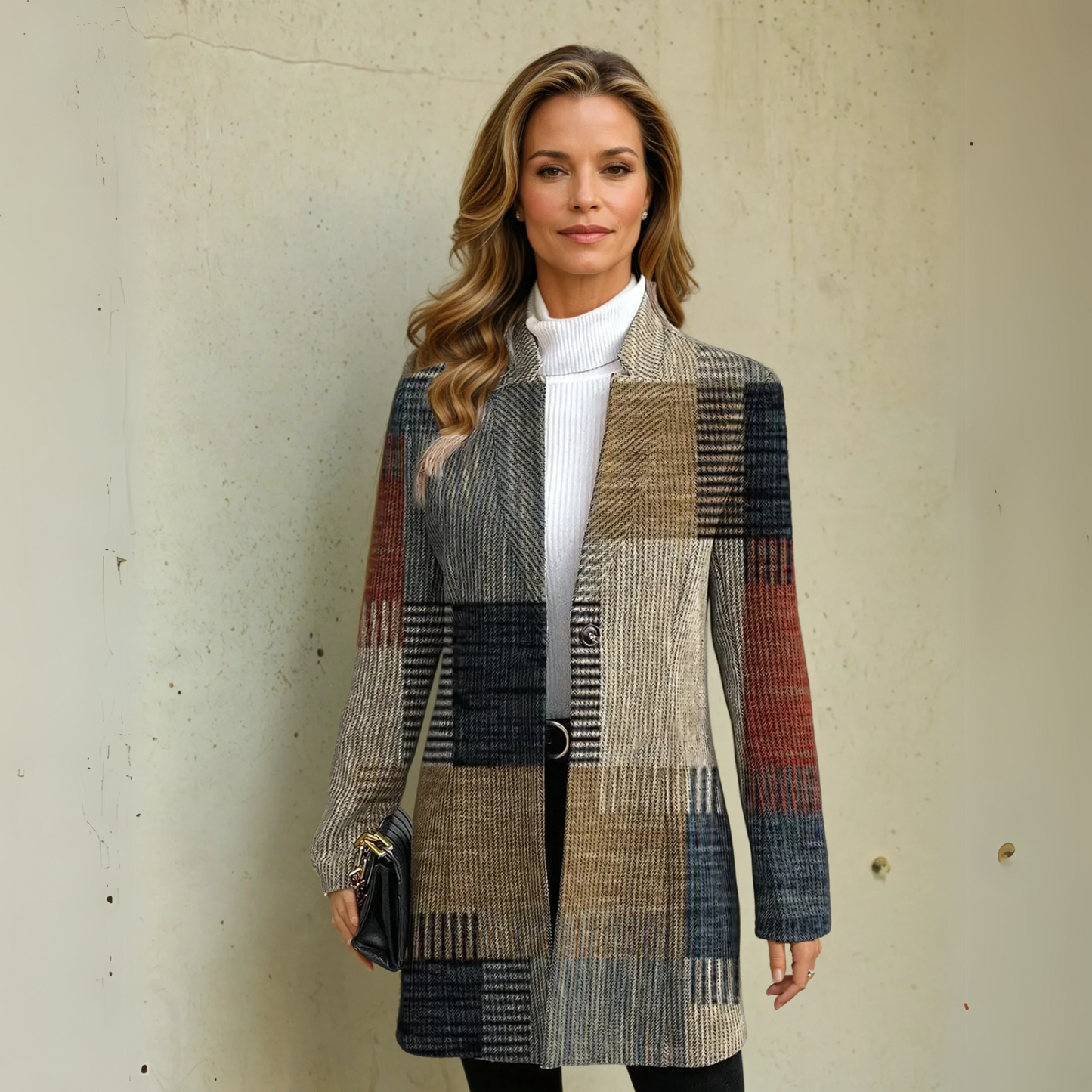 Stylish Checked Ladies Jacket for Work - Nocini