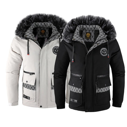 Warm Men's Insulated Hooded Winter Coat - Pexav