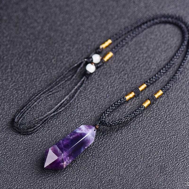 Natural Crystal Amethyst Healing Necklace - Lyra-Amethyst-Nora Luxe