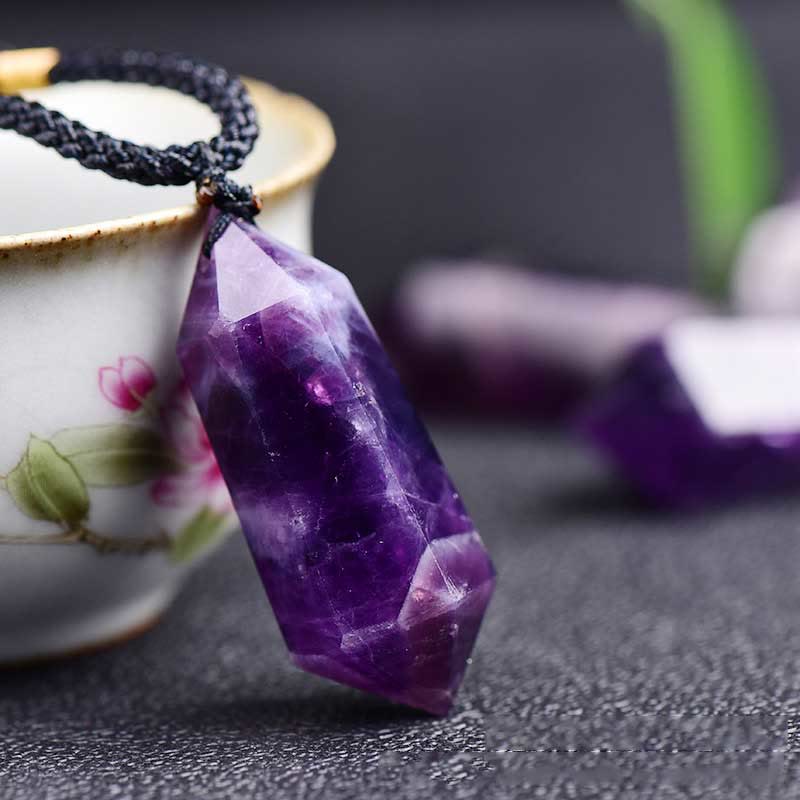 Purple Gemstone Amethyst Healing Pendant - Pexav