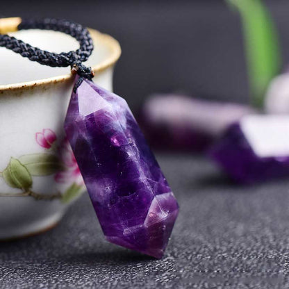 Purple Gemstone Amethyst Healing Pendant - Pexav