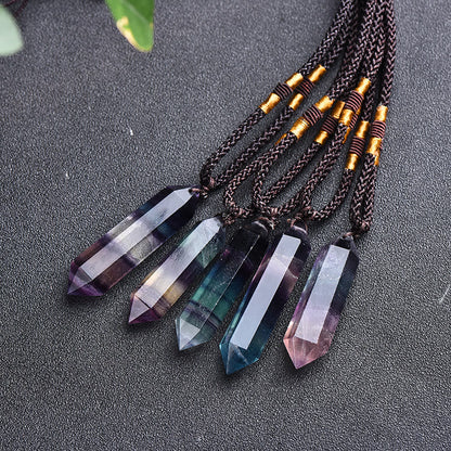 Natural Crystal Amethyst Healing Necklace - Lyra-Fluorite-Nora Luxe