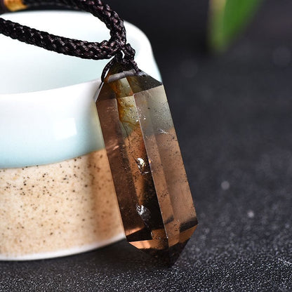 Natural Crystal Amethyst Healing Necklace - Lyra-Smoky quartz-Nora Luxe