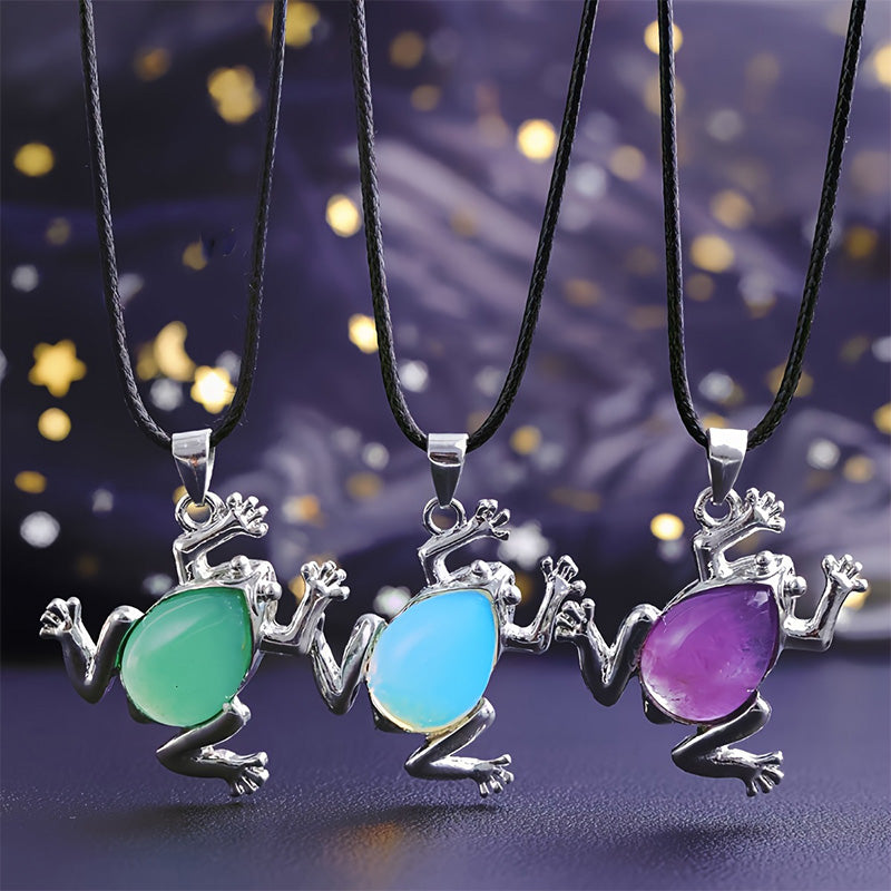 Healing Stone Frog Chakra Necklace - Pexav