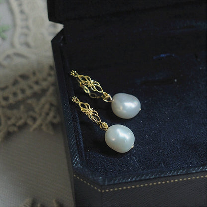 Timeless White Pearl Stud Earrings - Pexav