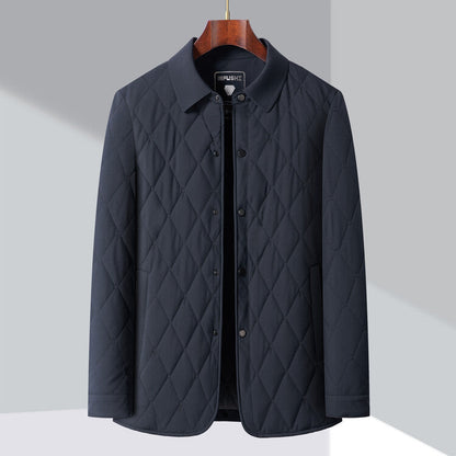 Warm Quilted Coat | Classic Button Front Jacket