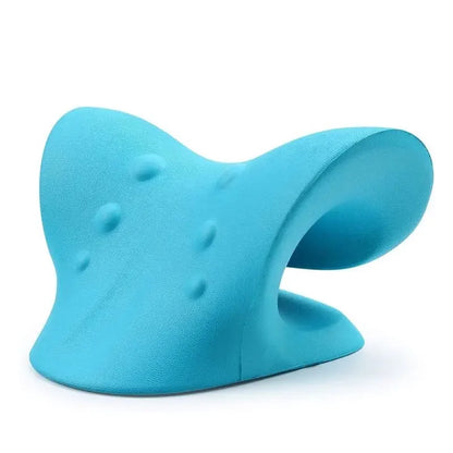 NECK AND SHOULDER STRETCHER - CERVICAL TRACTION MASSAGE CUSHION FOR SPINAL ALIGNMENT-Blue-Nora Luxe