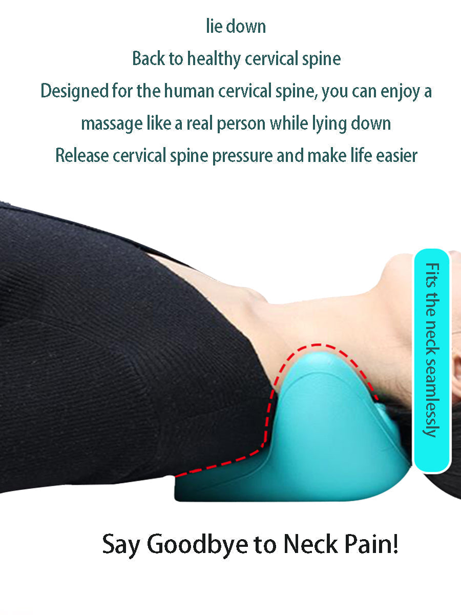 NECK AND SHOULDER STRETCHER - CERVICAL TRACTION MASSAGE CUSHION FOR SPINAL ALIGNMENT-Blue-Nora Luxe