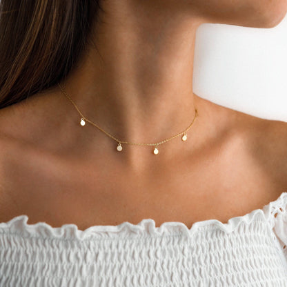 Delicate Tiny Circle Pendant Necklace - Pexav