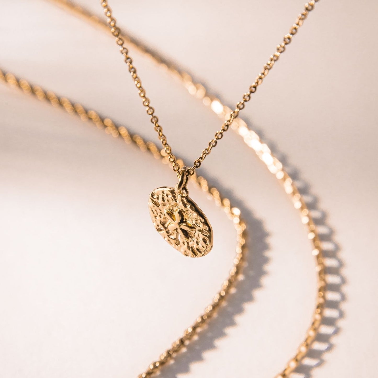 Necklace with Sand Dollar Pendant - Marisol-Silver-Nora Luxe