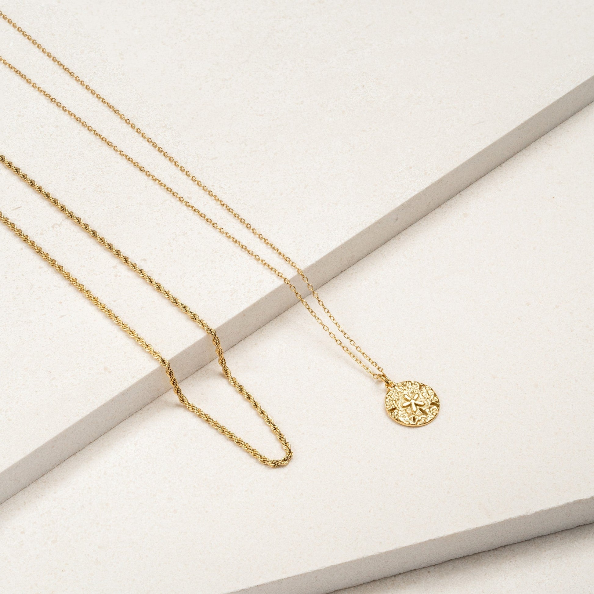 Necklace with Sand Dollar Pendant - Marisol-Silver-Nora Luxe