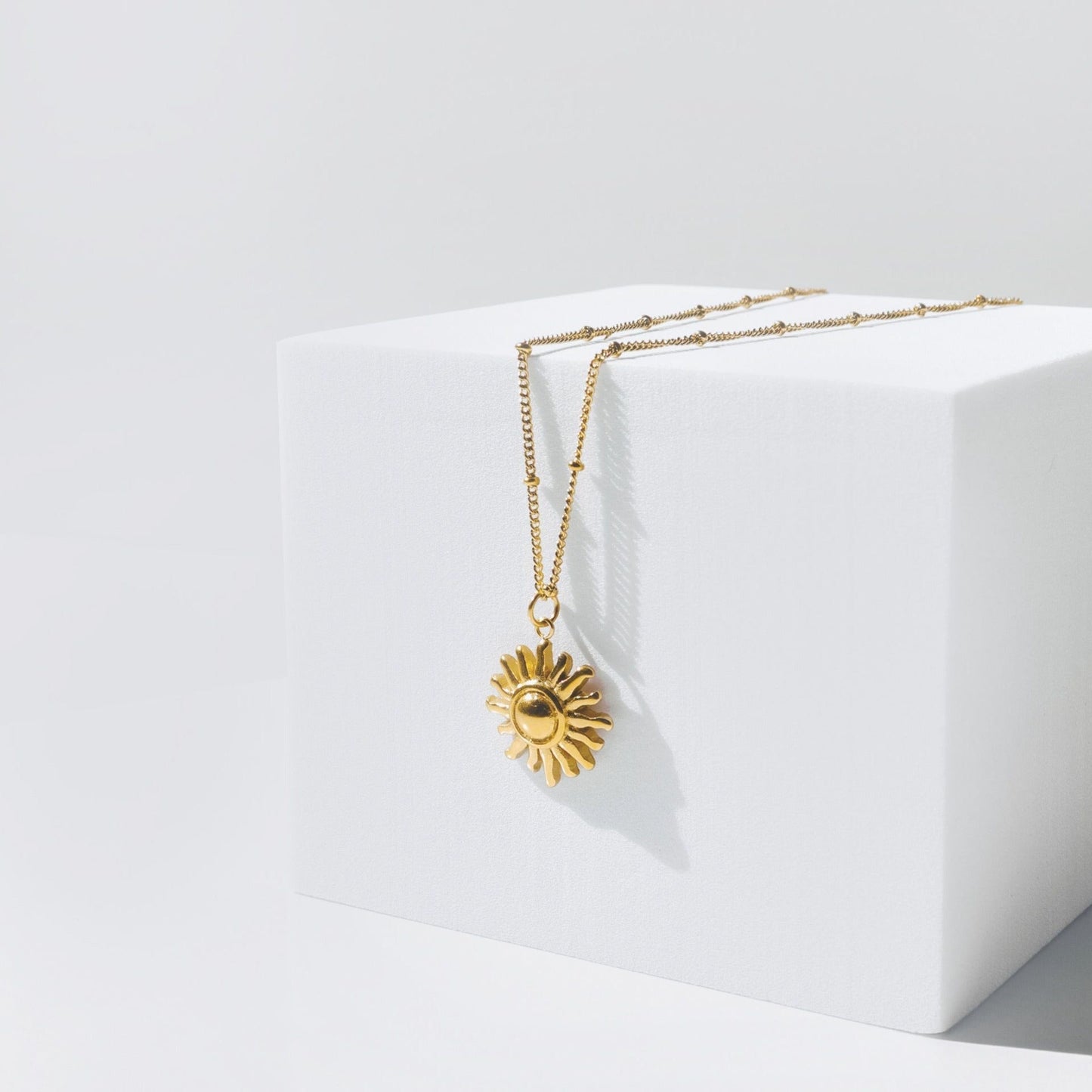 Gold Sun Symbol Pendant Necklace - Pexav