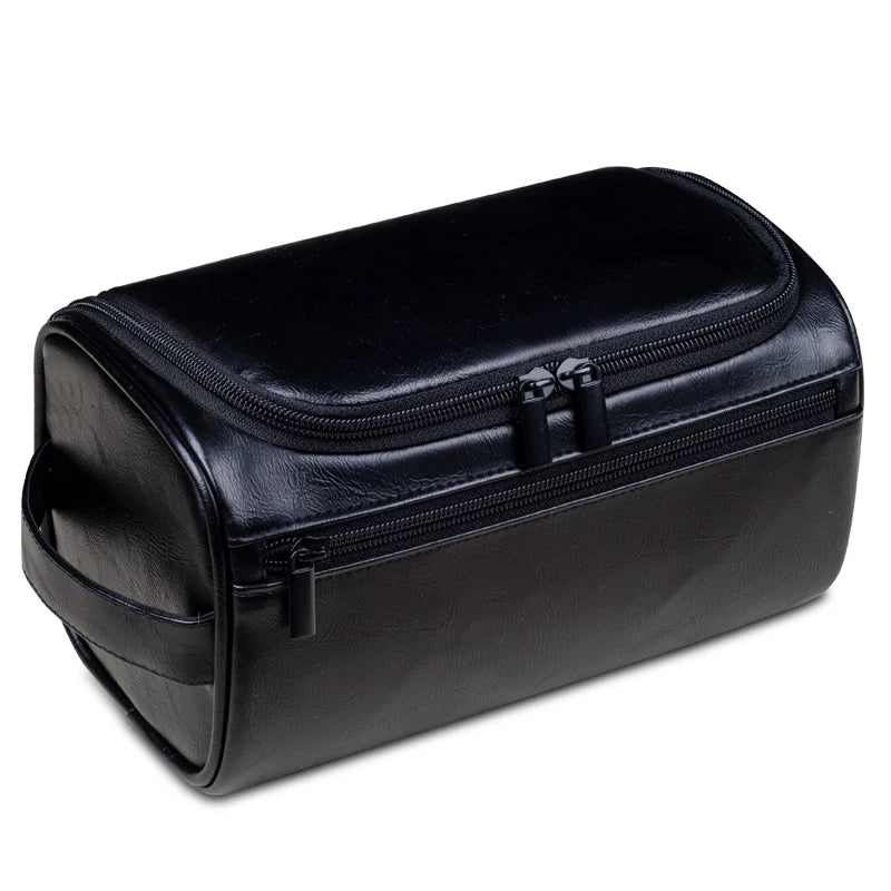 Classic Leather Toiletry Bag With Metal Hook