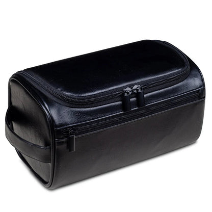 Classic Leather Toiletry Bag With Metal Hook