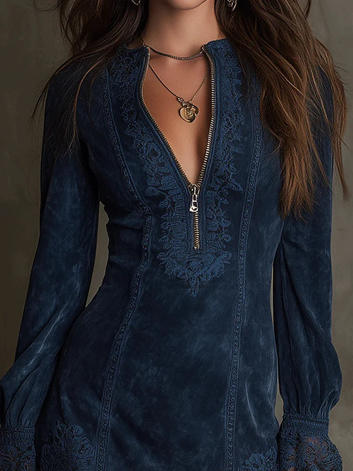 Image of Nell | Women's Long Sleeve A-Line Mini Dress