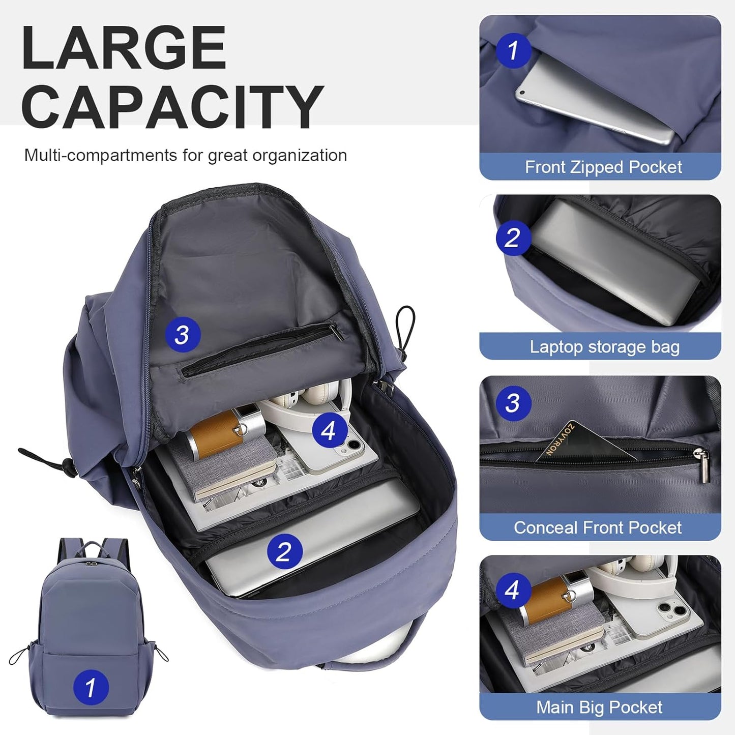 Durable Waterproof Laptop & Travel Bag with Multiple Pockets
