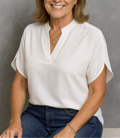 Breathable Relaxed Fit V-Neck Top - Nocini