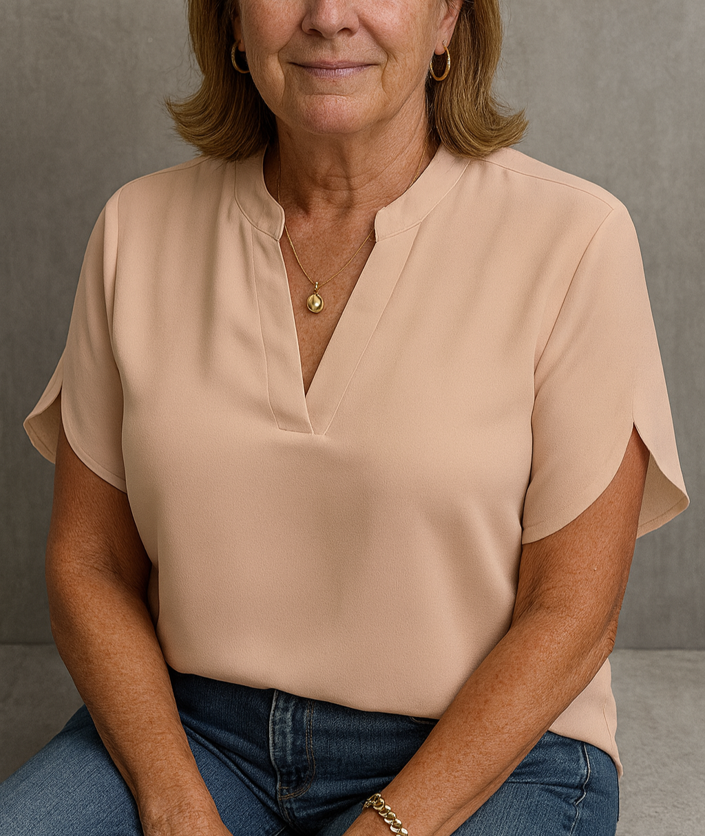 Breathable Relaxed Fit V-Neck Top