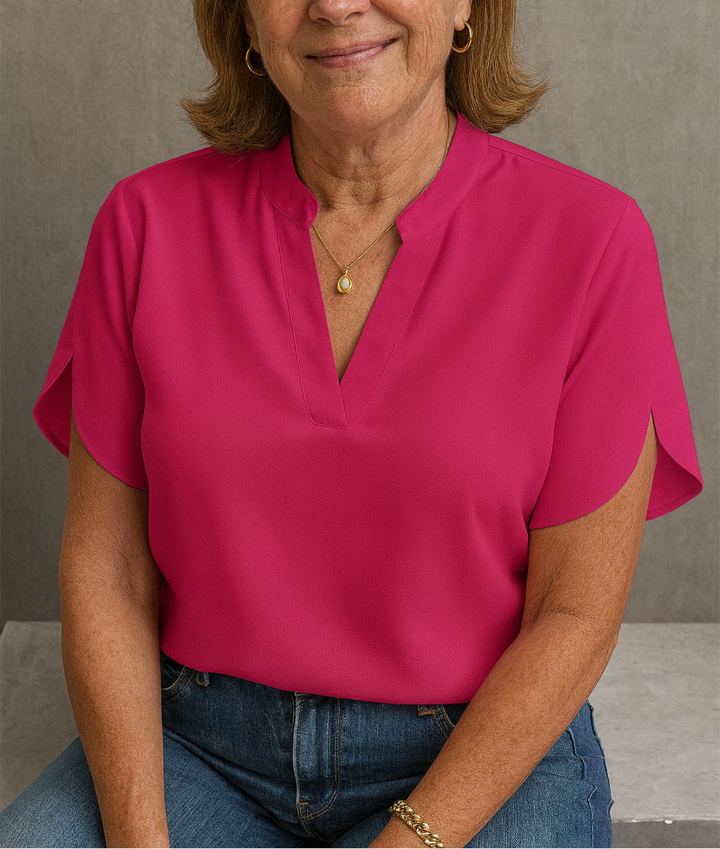 Breathable Relaxed Fit V-Neck Top