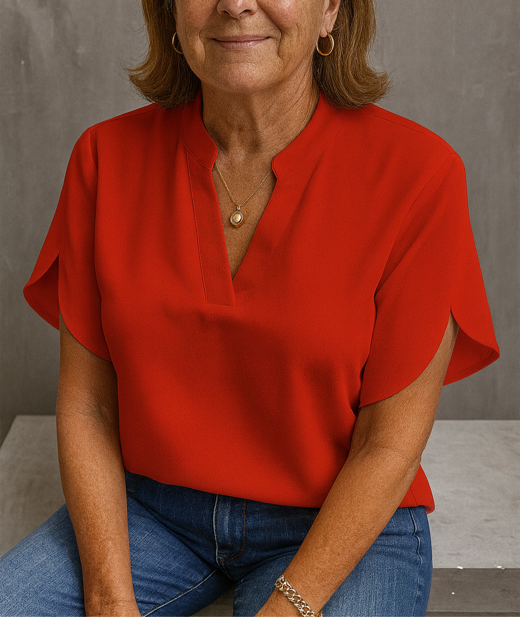 Breathable Relaxed Fit V-Neck Top