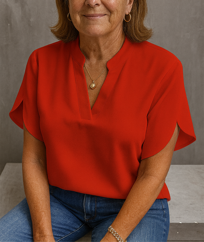 Breathable Relaxed Fit V-Neck Top