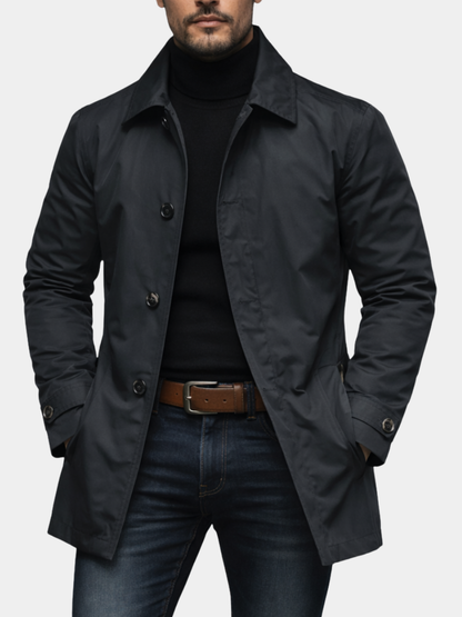 Timeless Men's Leather Car Coat - Olytrend