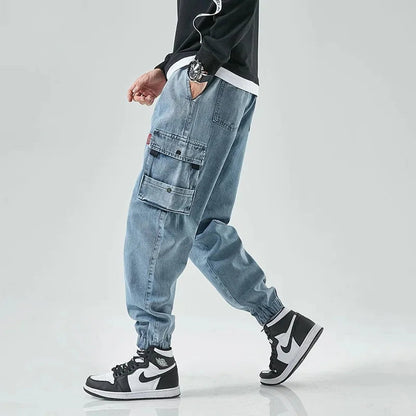 Relaxed Fit Men's Jeans Cargo Pants - Olytrend