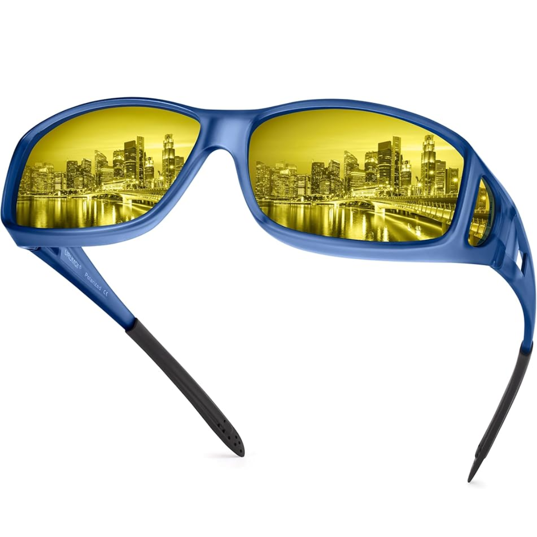 Night Vision Polarised Driving Glasses - Jeremy-Mat marine blue frame/night vision lens-Nora Luxe