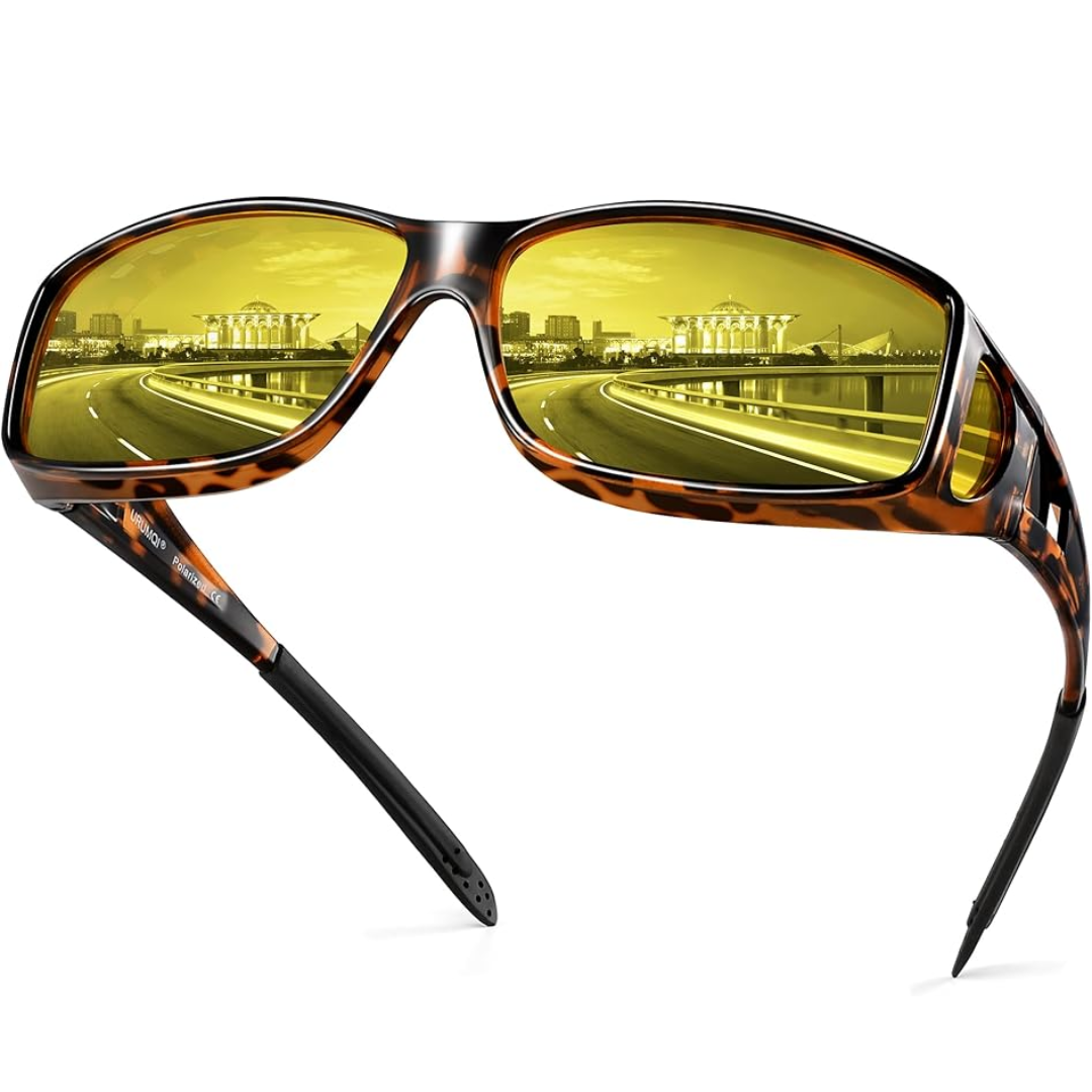 Night Vision Polarised Driving Glasses - Jeremy-Shiny tortoise shell frame/night vision lens-Nora Luxe