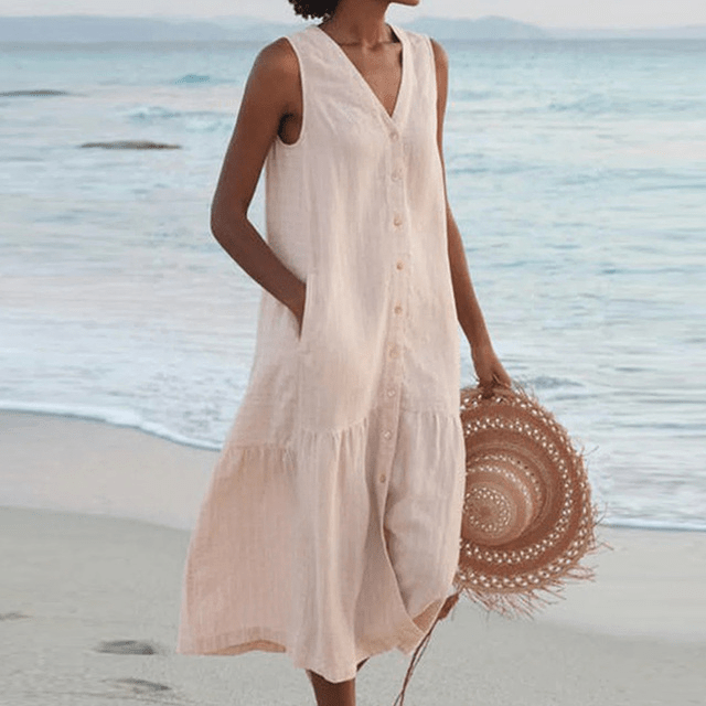 Chic Sleeveless Knee Length Dress - Olytrend