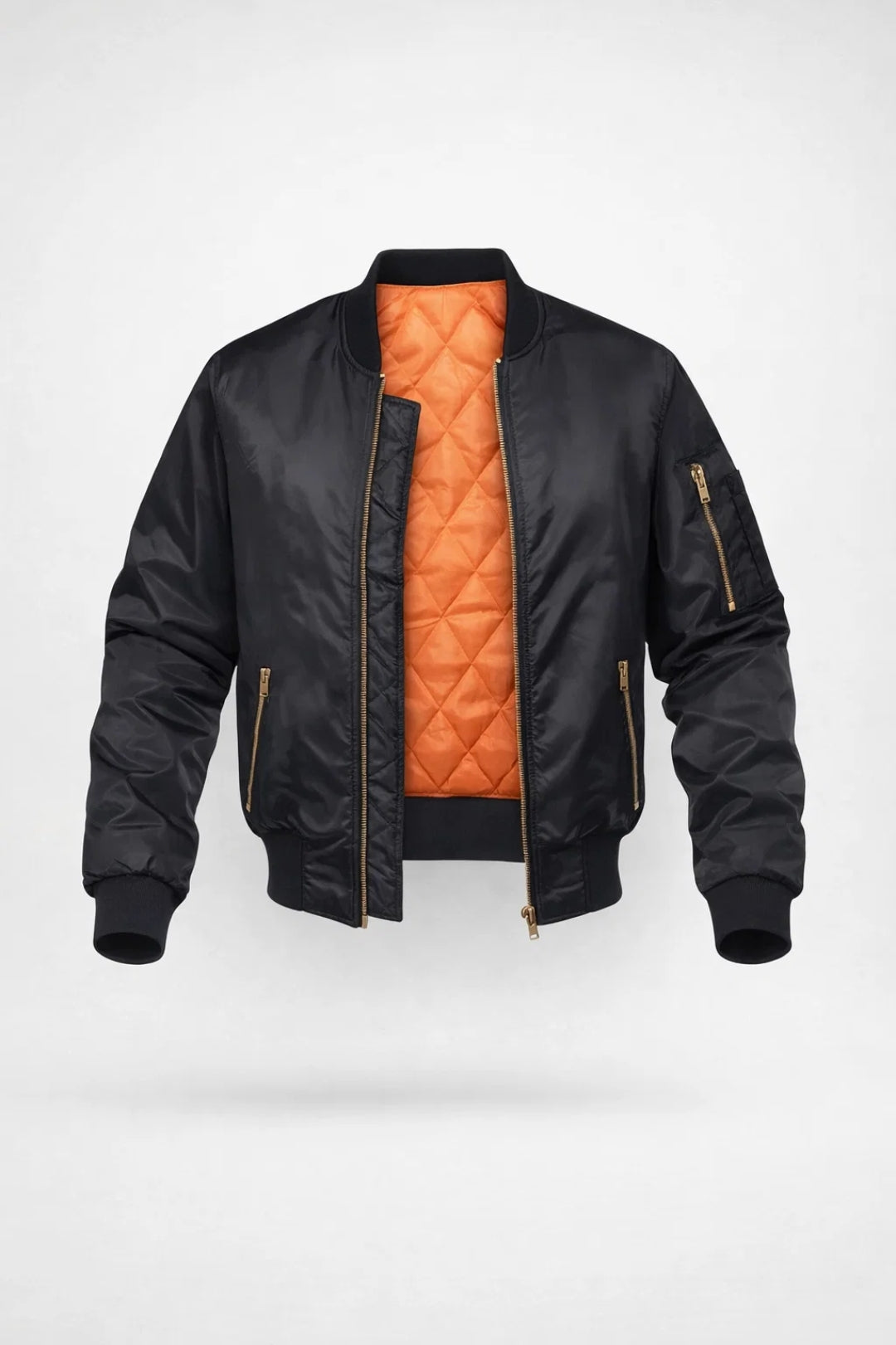 Image of Noel | Men's Ribbed Trim Bomber Jacket