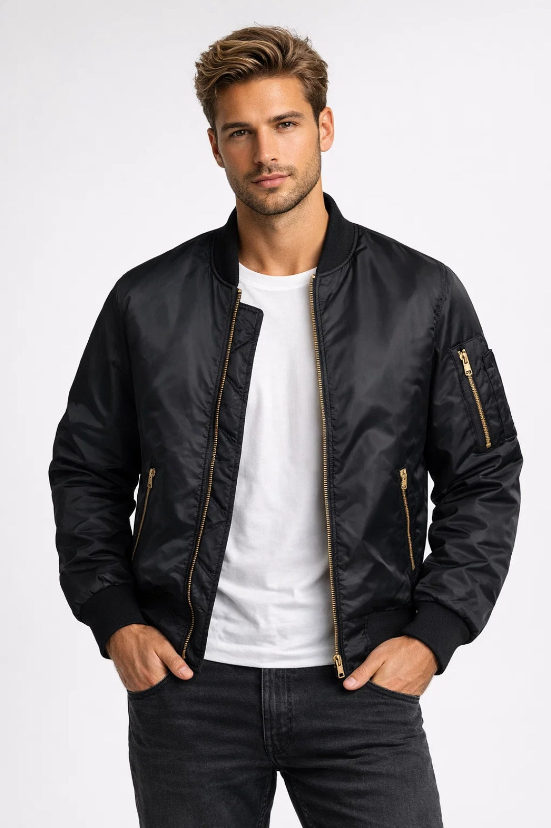 Winter Men's Ribbed Bomber Coat - Olytrend
