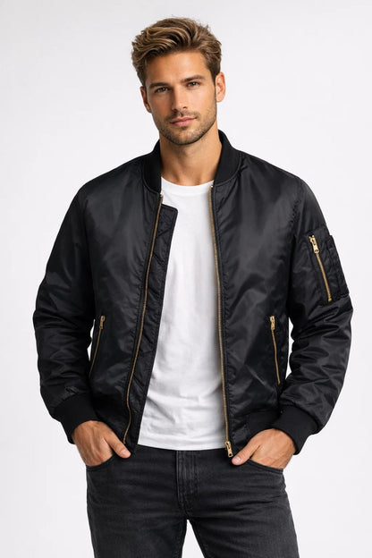 Winter Men's Ribbed Bomber Coat - Olytrend