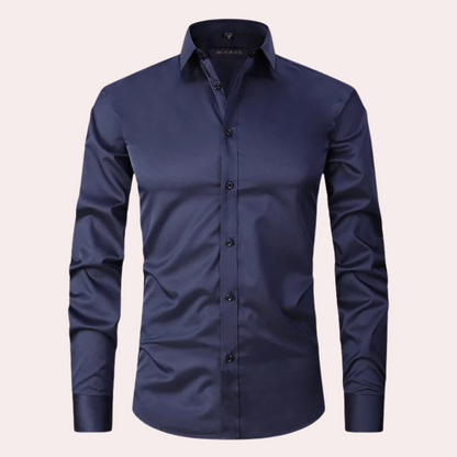 Non-iron Stretch Shirt - Milan-Dark blue-S-The Livary