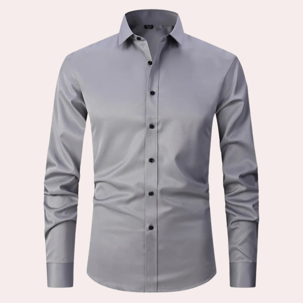 Non-iron Stretch Shirt - Milan-Grey-S-The Livary