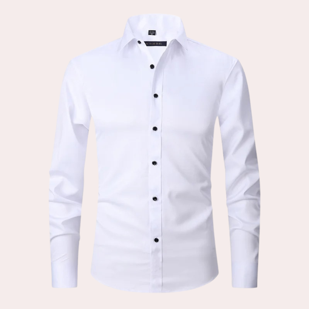 Non-iron Stretch Shirt - Milan-White-S-The Livary