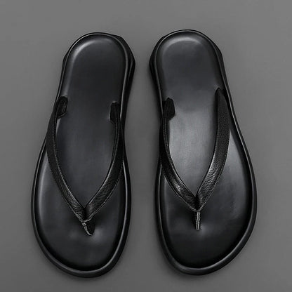 Non-slip & Stylish Men's Leather Slip-ons for Summer – Dario-Black-7-Nora Luxe