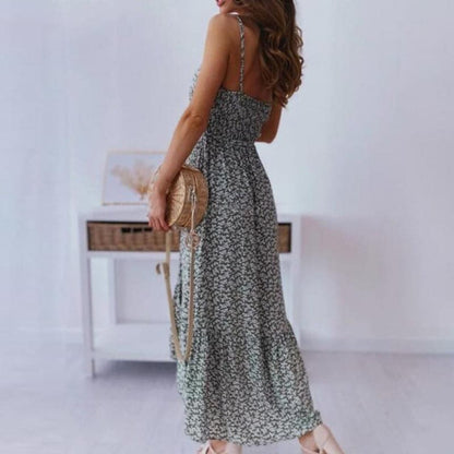 Image of Norma | Women's Spaghetti Strap A-Line Midi Dress