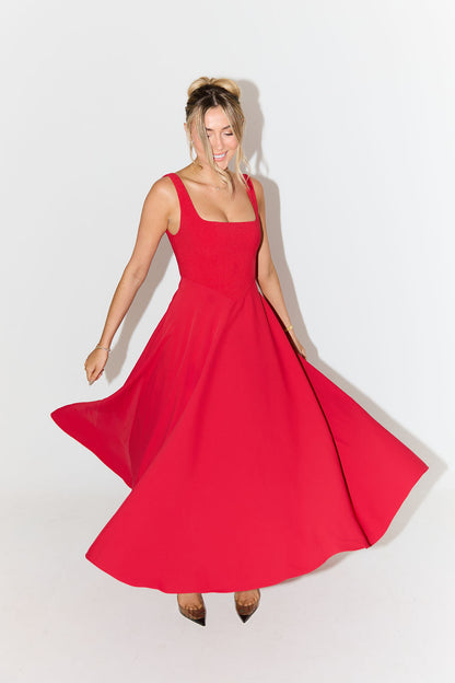 Elegant Classic Floral Midi Dress