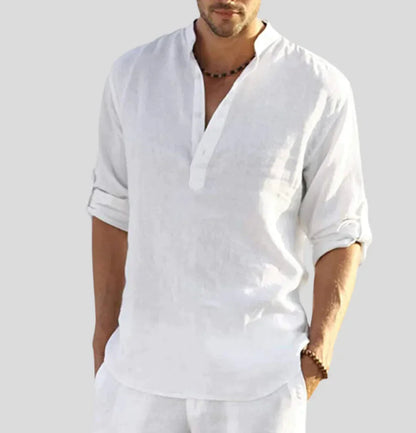 Image of Odin | Men's Band Collar Casual Shirt