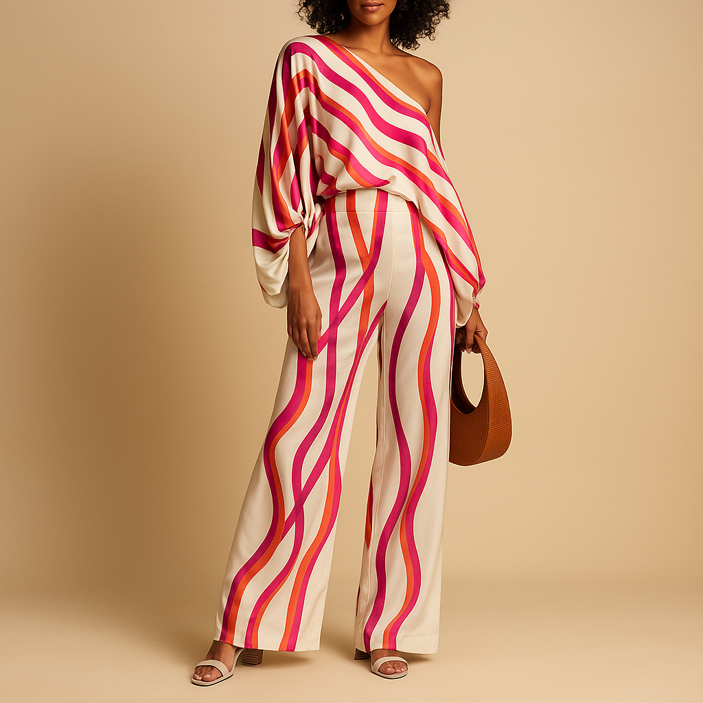 Flowy Cold Shoulder Womens Jumpsuit Set - Nocini