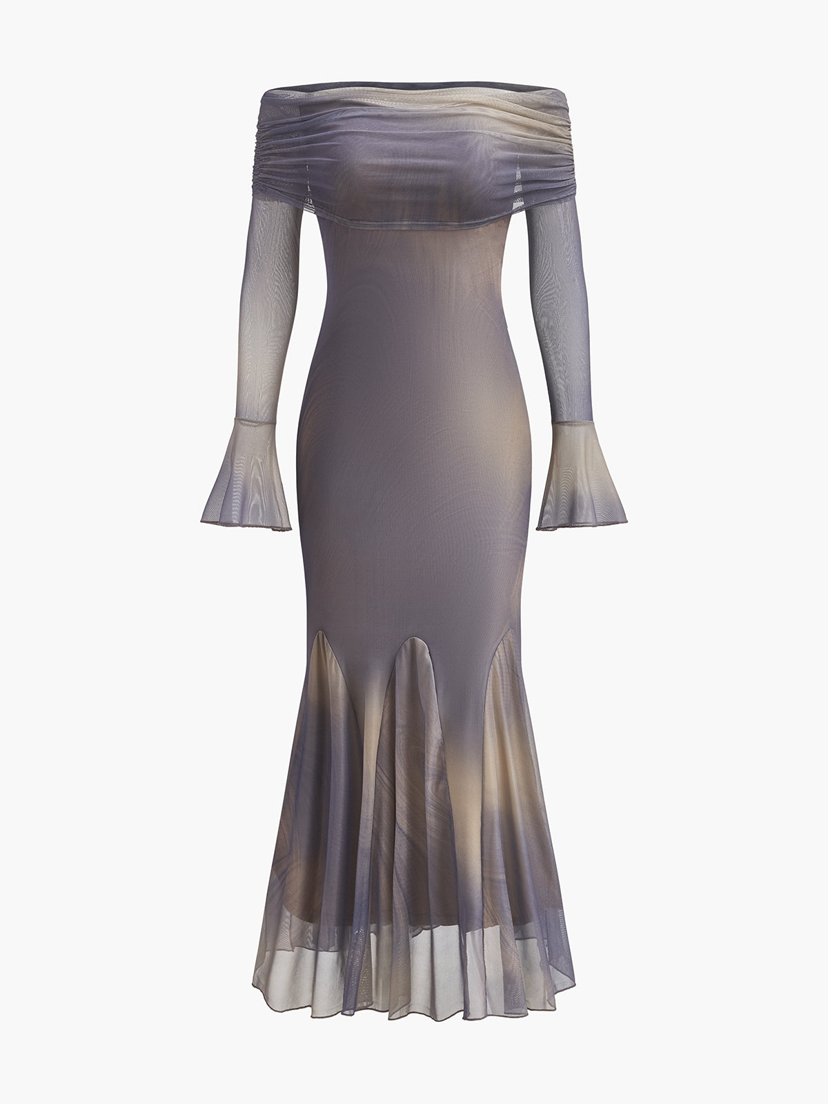Chic Cold Shoulder Bell Sleeve Dress - Pexav