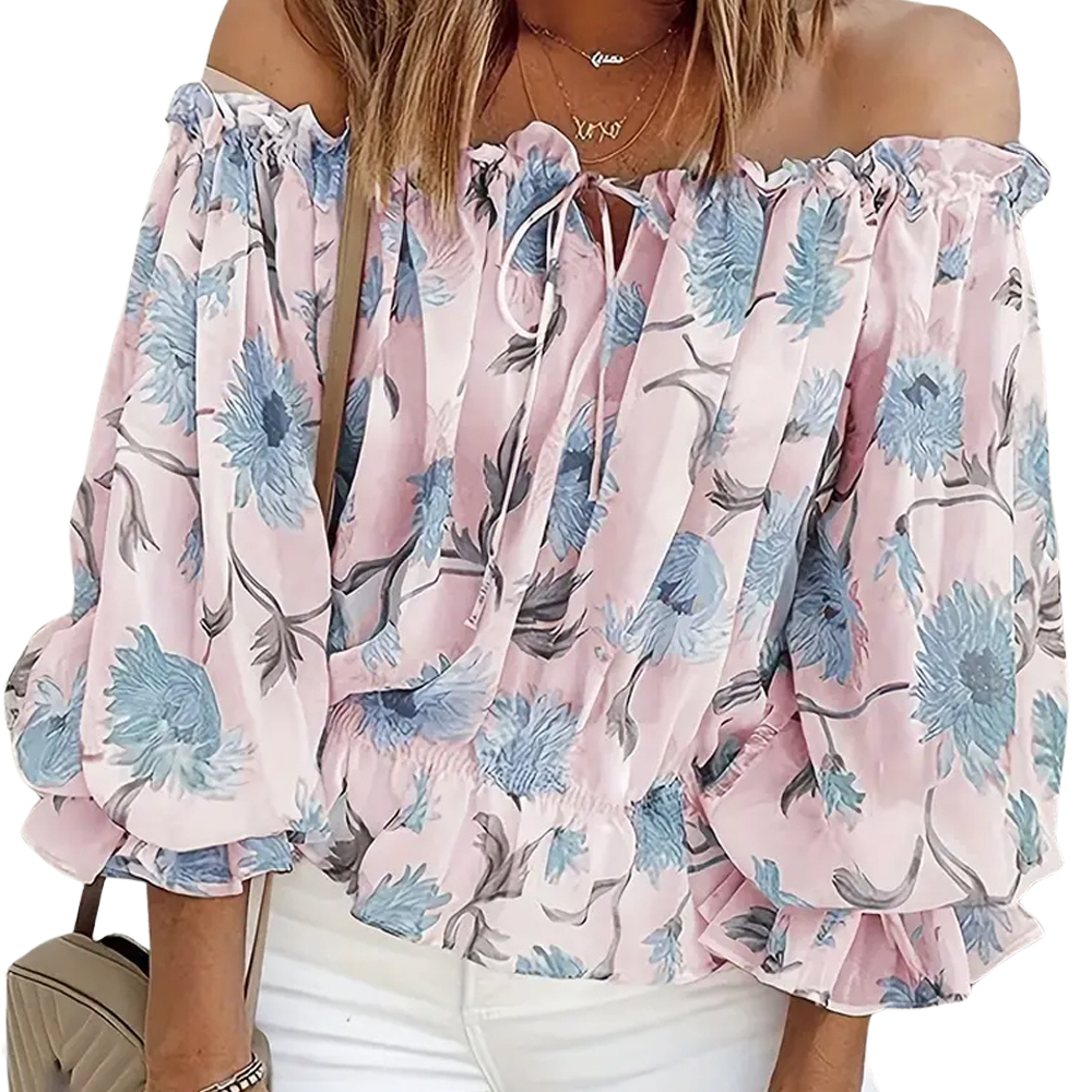Chic Ruffled Flower Women's Blouse - Pexav
