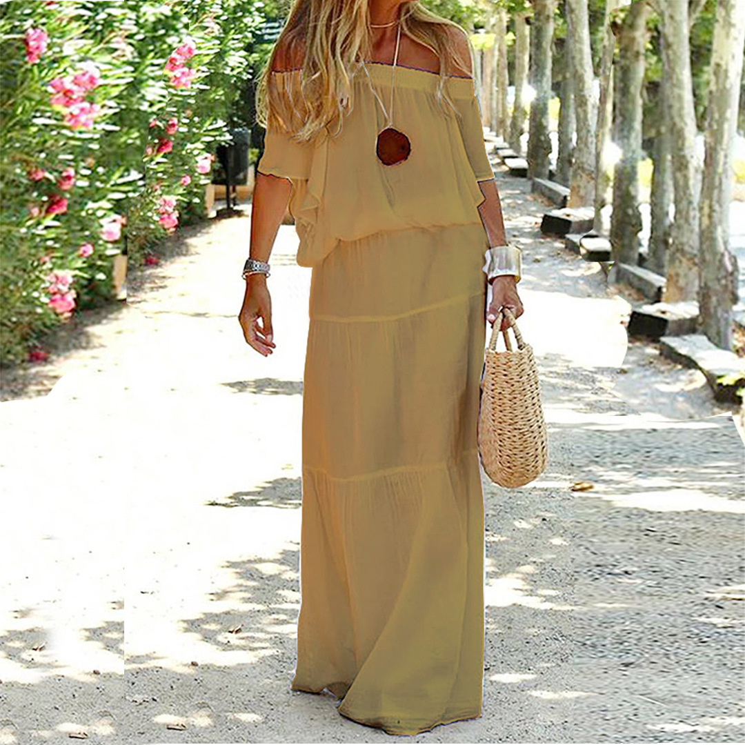 Chic Cold Shoulder Sundress - Soleil - Pexav