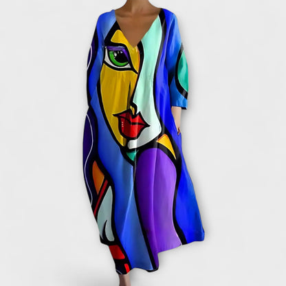 Stylish V Neck Long Evening Dress